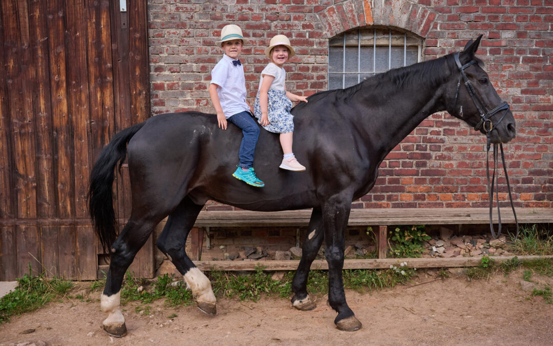Schulanfangsshooting im Pferdestall